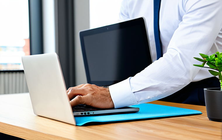 마인드풀테크의 통합적 접근법 - Modern Workspace Balance**

"A professional individual in a bright, modern office space, fully cloth...