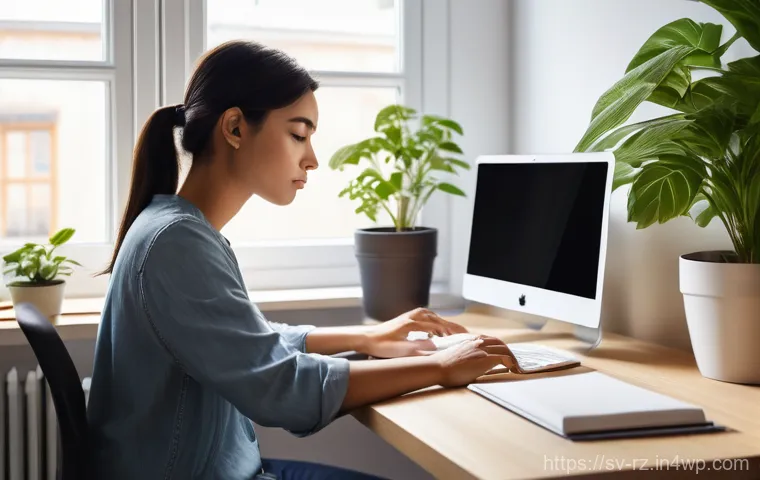 마인드풀테크와 직업 만족도 향상 - **"A serene young adult, wearing comfortable yet modest everyday clothing, is seated at a minimalist...