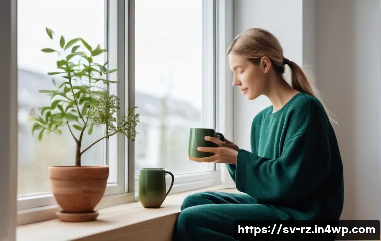 마인드풀테크의 성공적 사례 분석 - **Prompt: Mindful Digital Detox in a Scandinavian Home**
A serene, candid shot of a person in th...