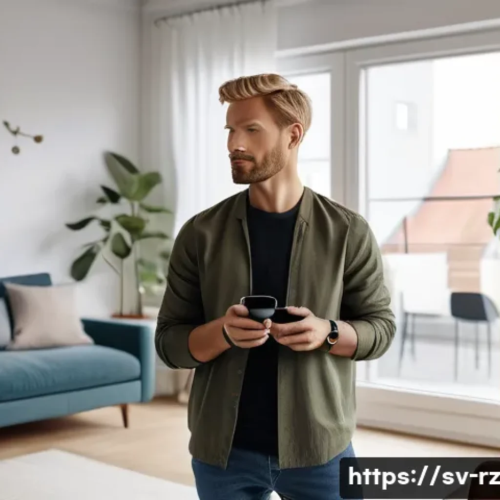 마인드풀테크의 국제적 사례 - A serene modern living room in a Scandinavian apartment with soft natural light filtering through la...